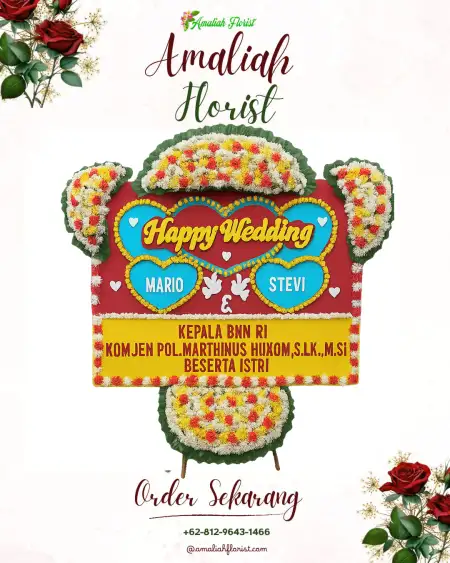 Papan Bunga Pernikahan Hadiwarno